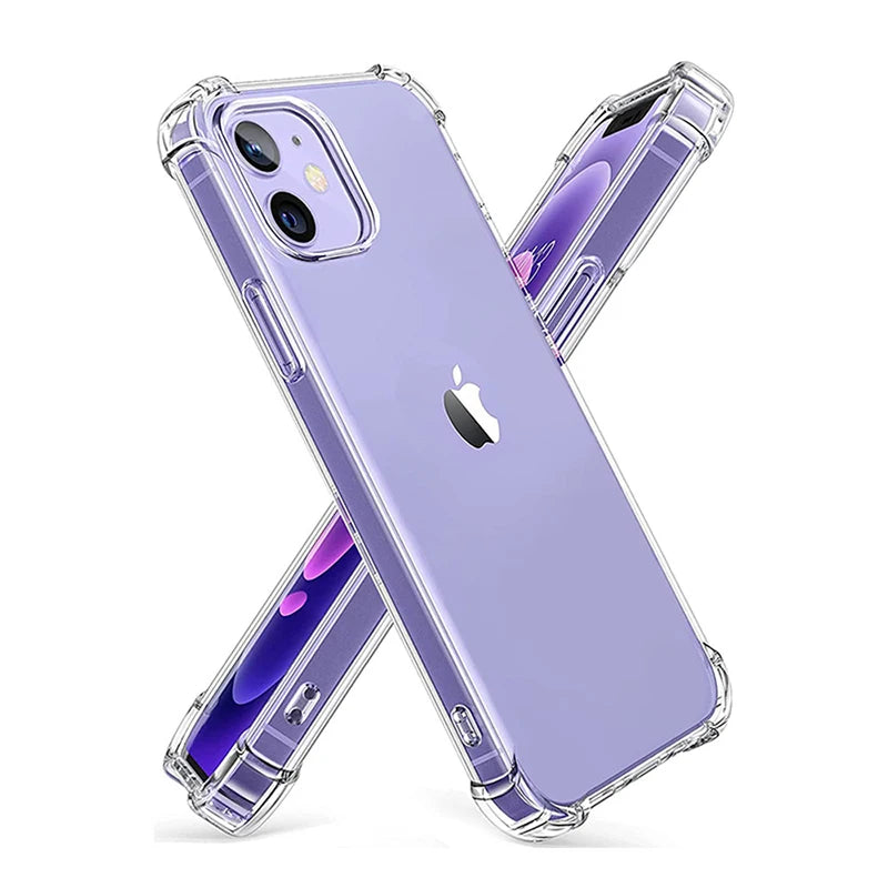 Shockproof Clear Phone Case For iPhone 15 14 11 13 12 Pro Max 7 8 Plus X XR XS Soft Silicone Protection Transparent Accessories