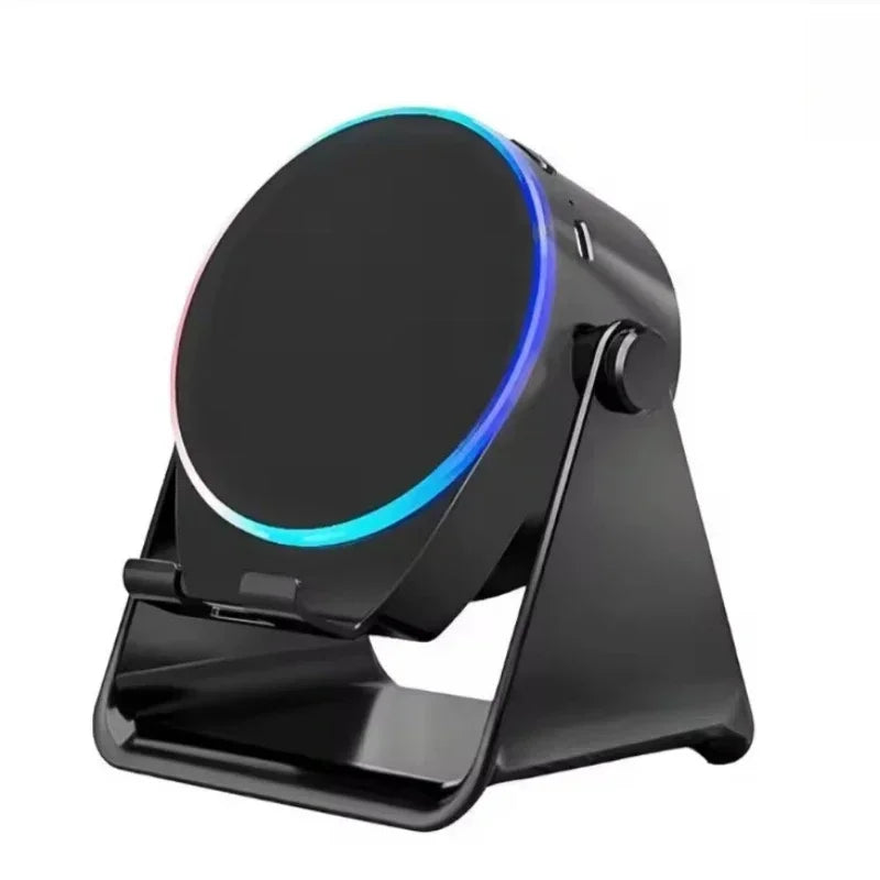 4-in-1 Portable Induction Bluetooth Speaker 360 Degree Rotatable Phone Stand Color Ambient Light Desk Audio Compatible With iPhone Android