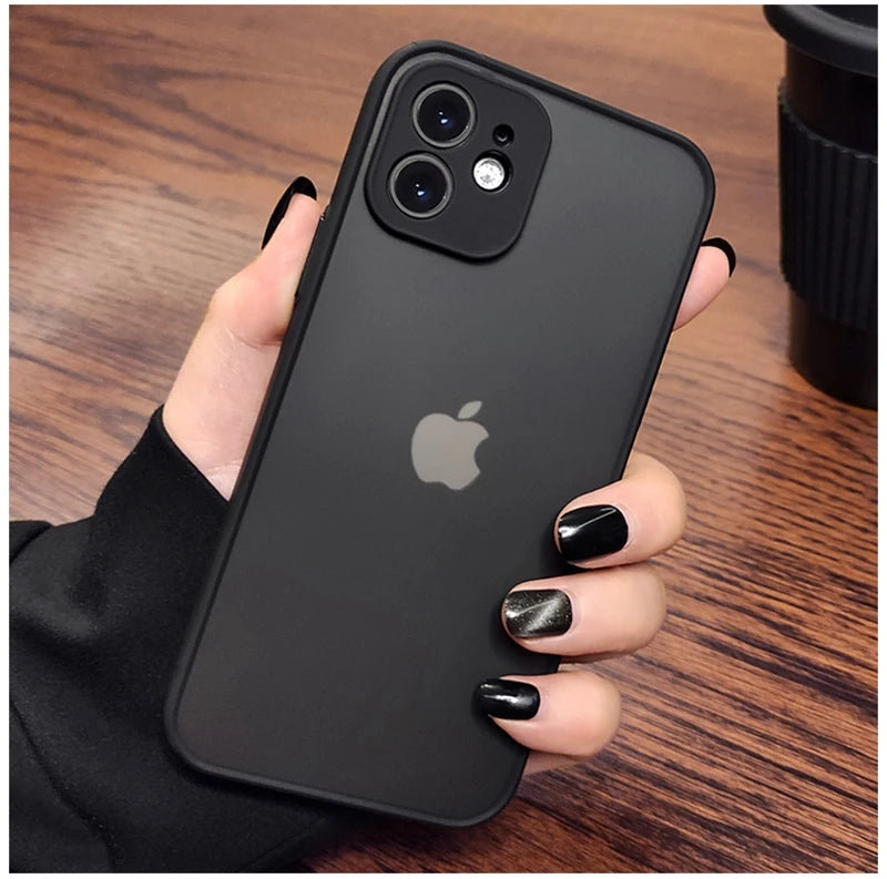 Luxury Shockproof Matte Hard PC Phone Case For iPhone 17 Air 16 16e 15 14 13 12 11 Pro Max Plus Mini Bumper Transparent Cover