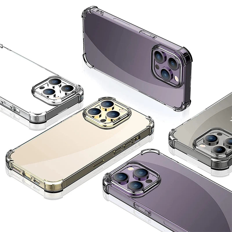 Shockproof Clear Phone Case For iPhone 15 14 11 13 12 Pro Max 7 8 Plus X XR XS Soft Silicone Protection Transparent Accessories
