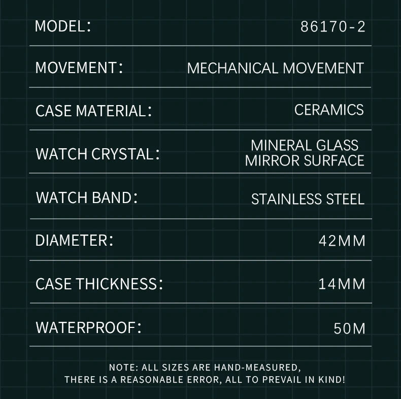 Montre Automatique Homme Black & Blue Bezel 42mm Mechanical Watch Stainless Steel Bracelet 50m Water Waterproof