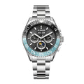 Montre Automatique Homme Black & Blue Bezel 42mm Mechanical Watch Stainless Steel Bracelet 50m Water Waterproof