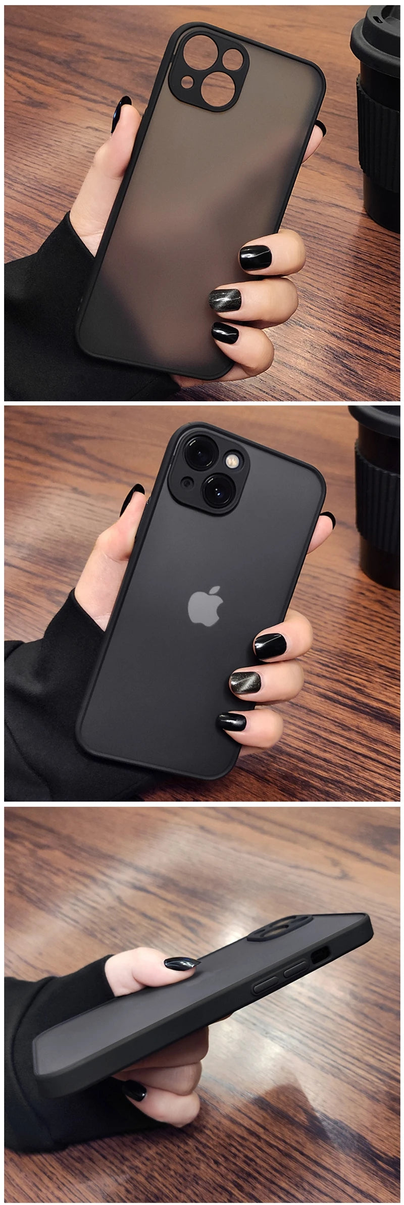 Luxury Shockproof Matte Hard PC Phone Case For iPhone 17 Air 16 16e 15 14 13 12 11 Pro Max Plus Mini Bumper Transparent Cover