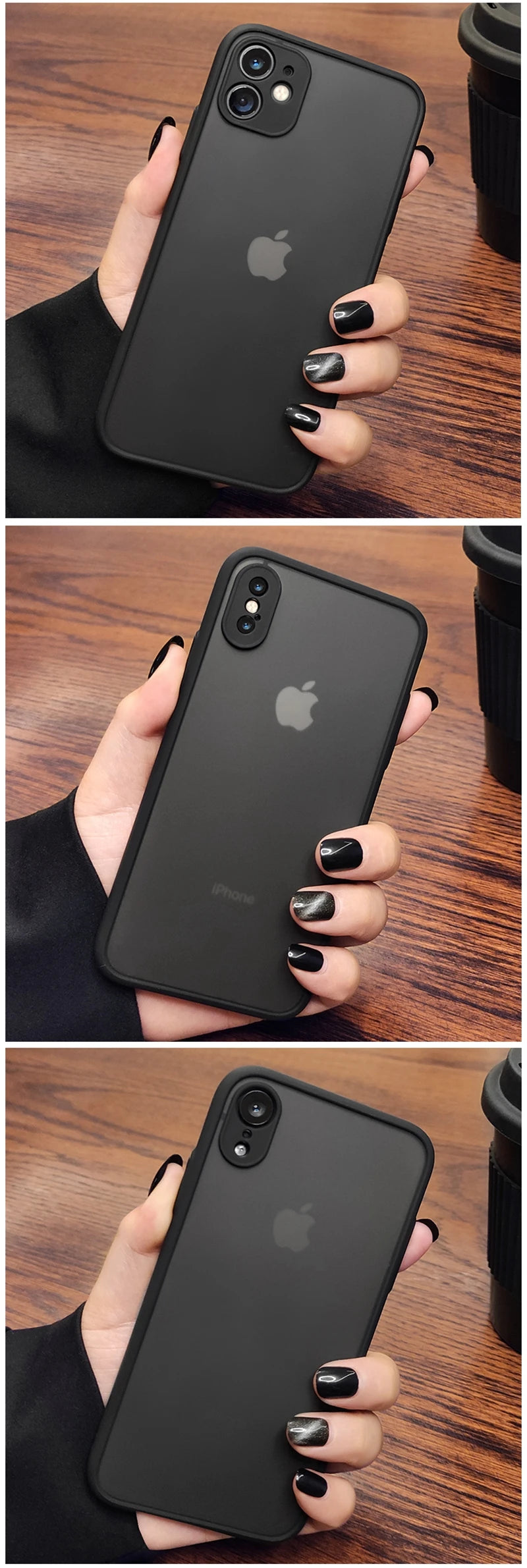 Luxury Shockproof Matte Hard PC Phone Case For iPhone 17 Air 16 16e 15 14 13 12 11 Pro Max Plus Mini Bumper Transparent Cover