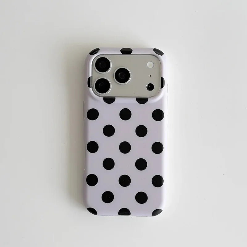 Fashion Korean Colorful Circular Dots Matte IMD TPU Back Cover For iPhone 15 16 17 Pro Max Phone Case