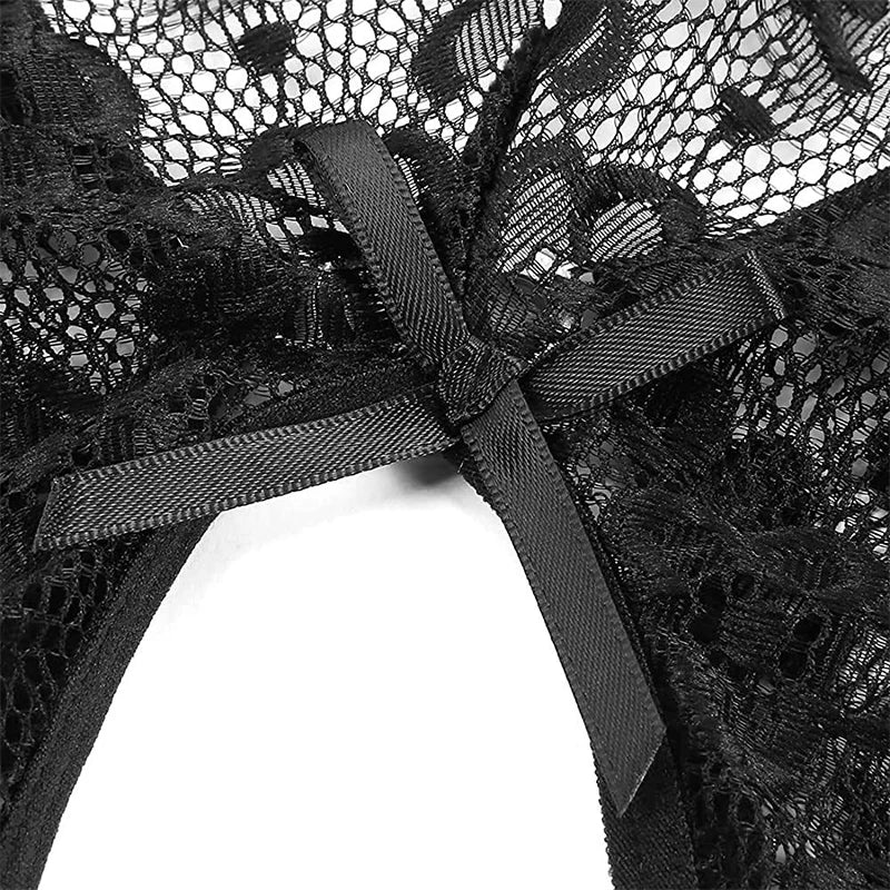 Plus Size Bikini Sets Sexy Crotchless Bikini Lingerie Women Lace Hollow Bikinis Set Erotic Swimwear Ups Deep V Open Bra Swimsuit