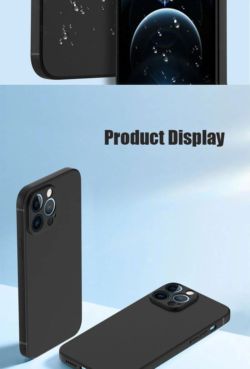 Luxury Black Silicone Matte Phone Case For iPhone 11 12 13 14 15 16 Pro Max 15 Plus 12 Mini 16E Xr X Xs Max Back Cover Soft Case