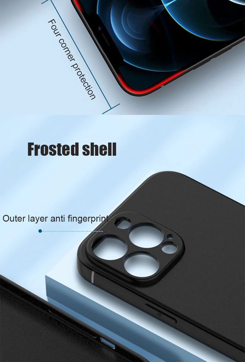 Luxury Black Silicone Matte Phone Case For iPhone 11 12 13 14 15 16 Pro Max 15 Plus 12 Mini 16E Xr X Xs Max Back Cover Soft Case